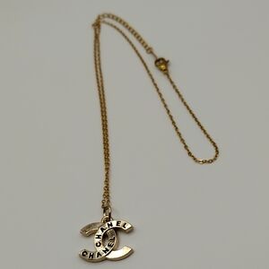 CHANEL Gold Logo Necklace